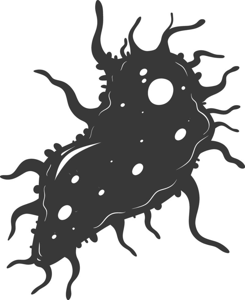 Silhouette amoeba animal black color only vector