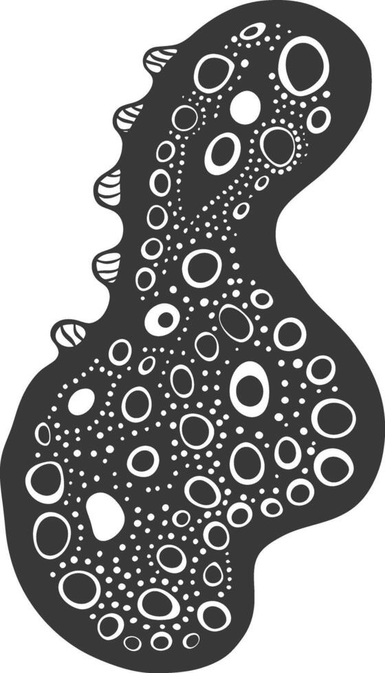 Silhouette amoeba animal black color only vector