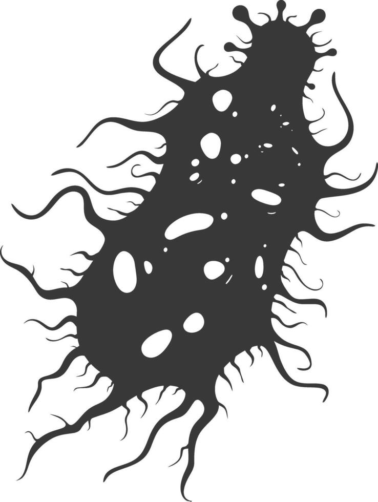 silueta ameba animal negro color solamente vector