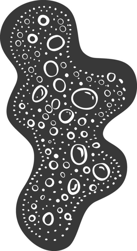 Silhouette amoeba animal black color only vector