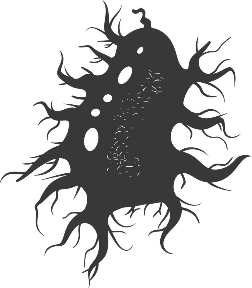Silhouette amoeba animal black color only vector