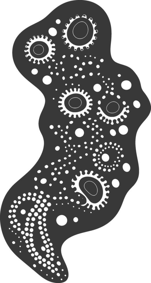 Silhouette amoeba animal black color only vector