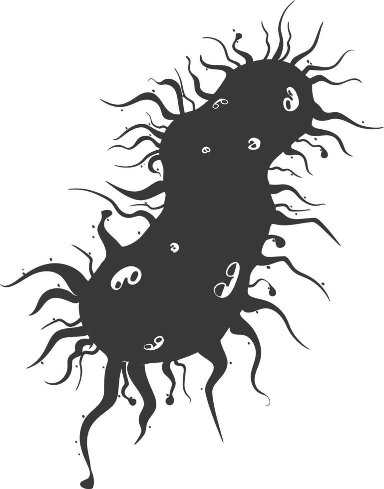 Silhouette amoeba animal black color only vector