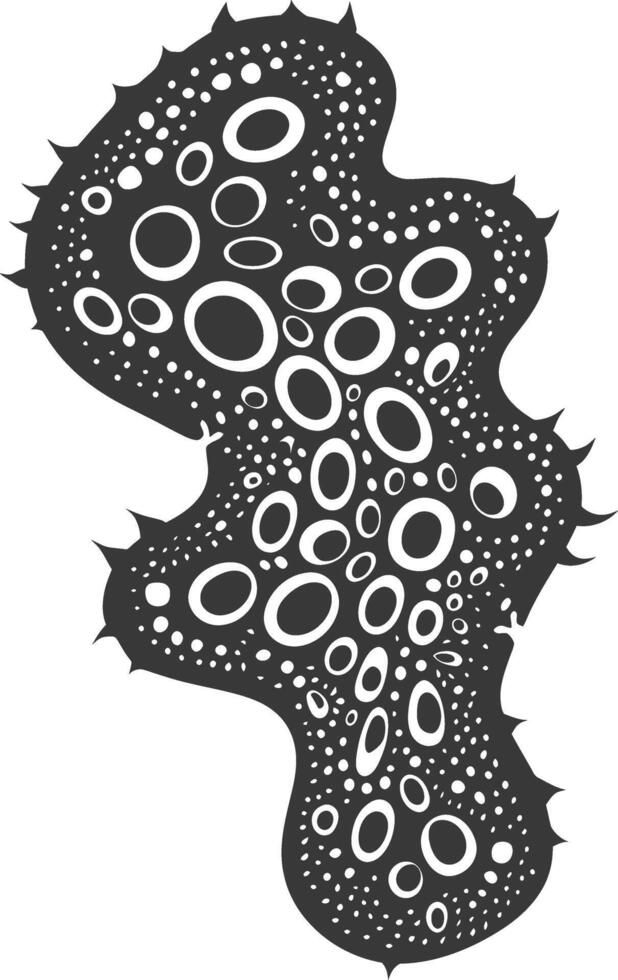 Silhouette amoeba animal black color only vector