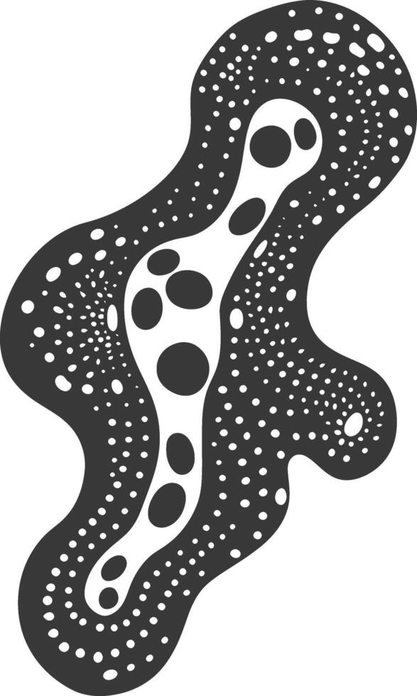 Silhouette amoeba animal black color only vector