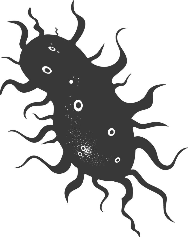 Silhouette amoeba animal black color only vector