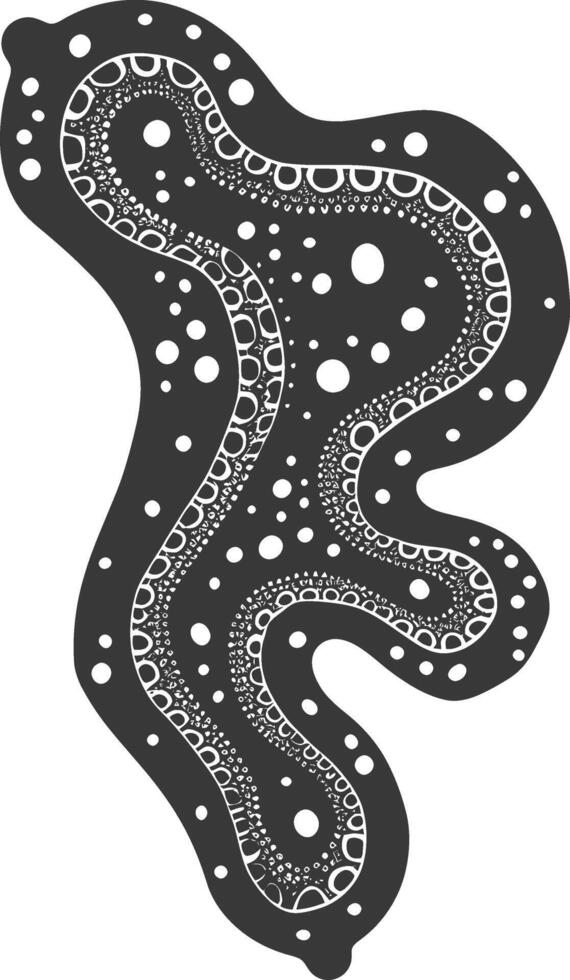 Silhouette amoeba animal black color only vector