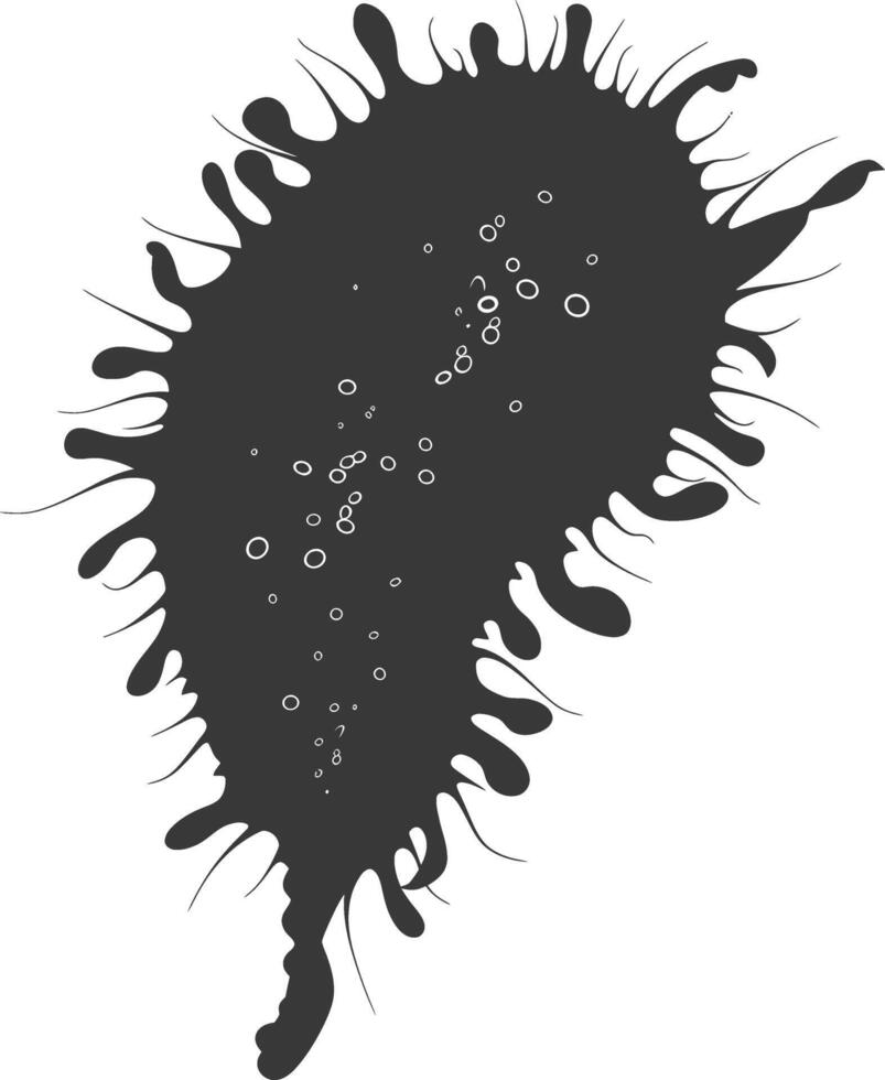 Silhouette amoeba animal black color only vector