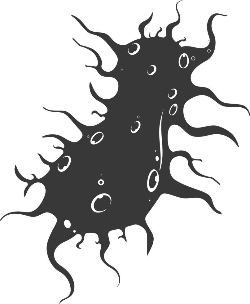 Silhouette amoeba animal black color only vector