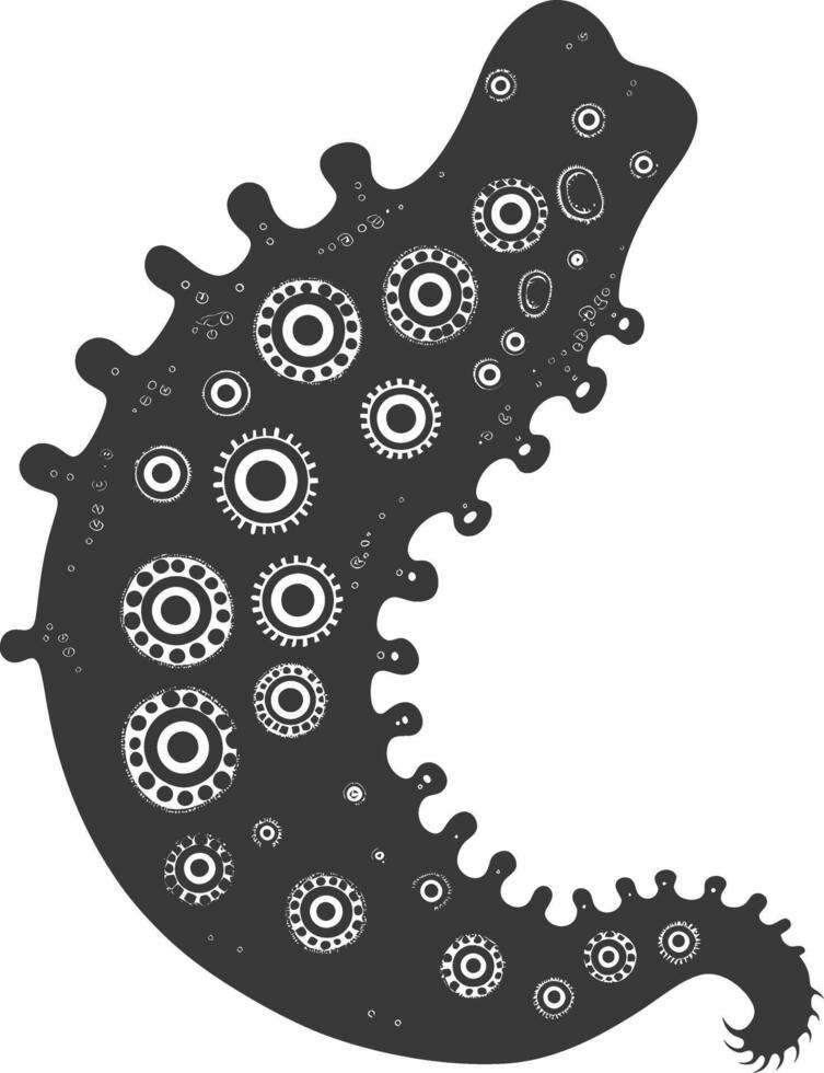 Silhouette amoeba animal black color only vector