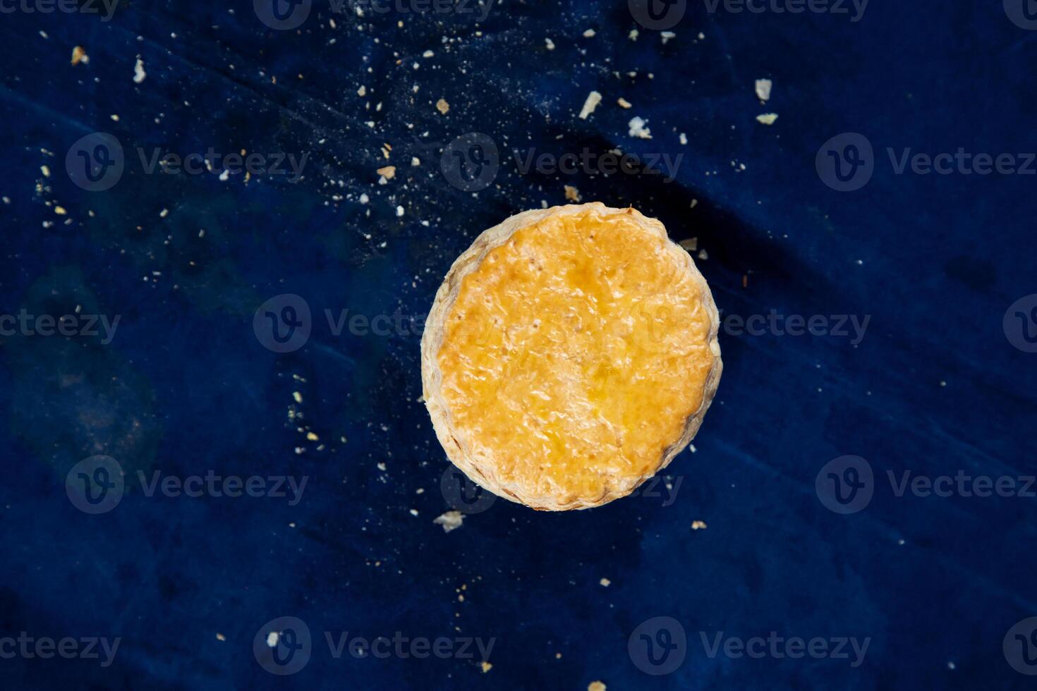 Chicken Patties isolated on blue background top view of savory snack food photo