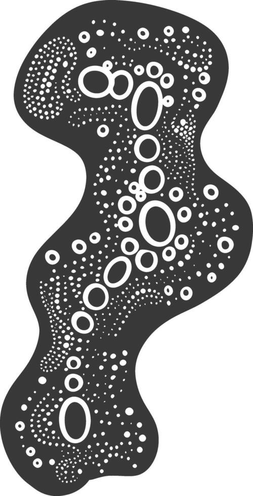 Silhouette amoeba animal black color only vector