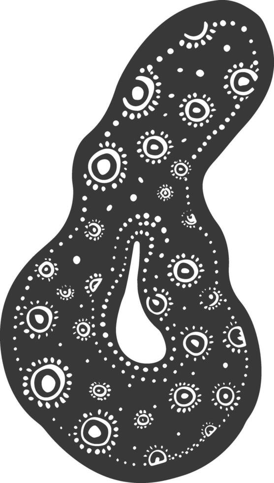 Silhouette amoeba animal black color only vector