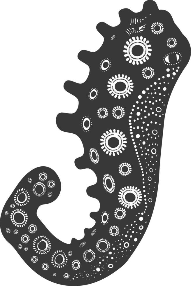 Silhouette amoeba animal black color only vector