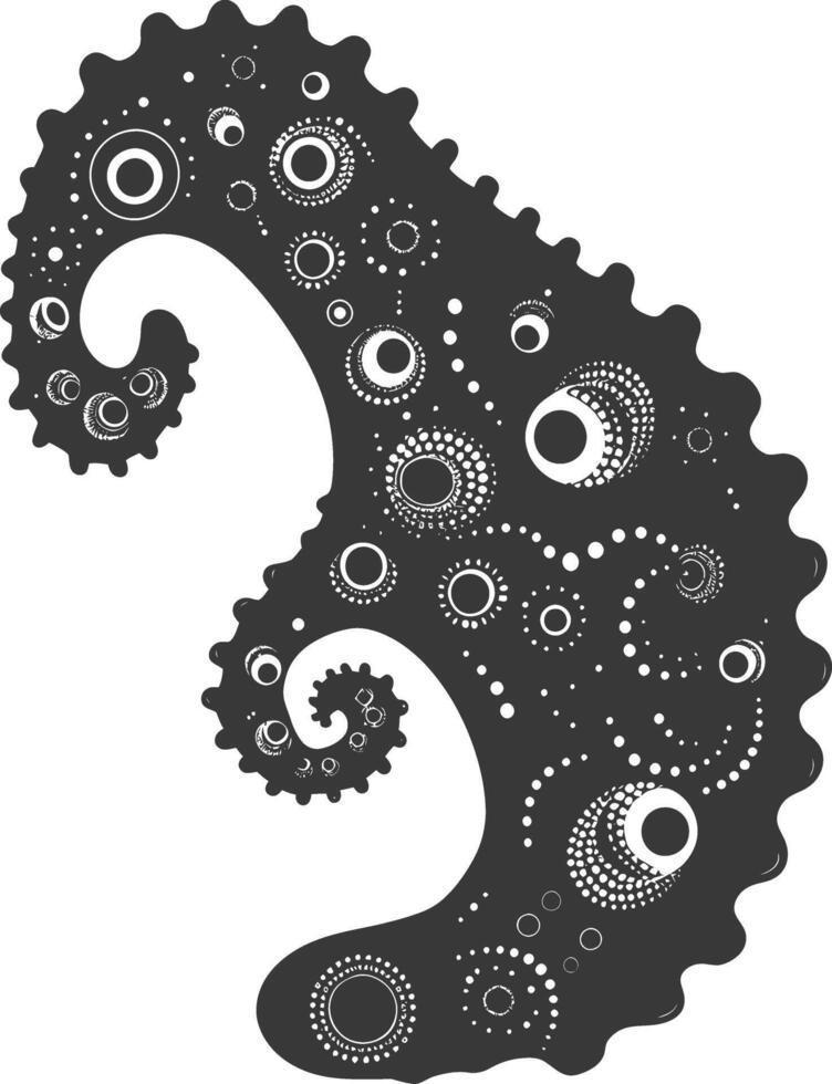 Silhouette amoeba animal black color only vector