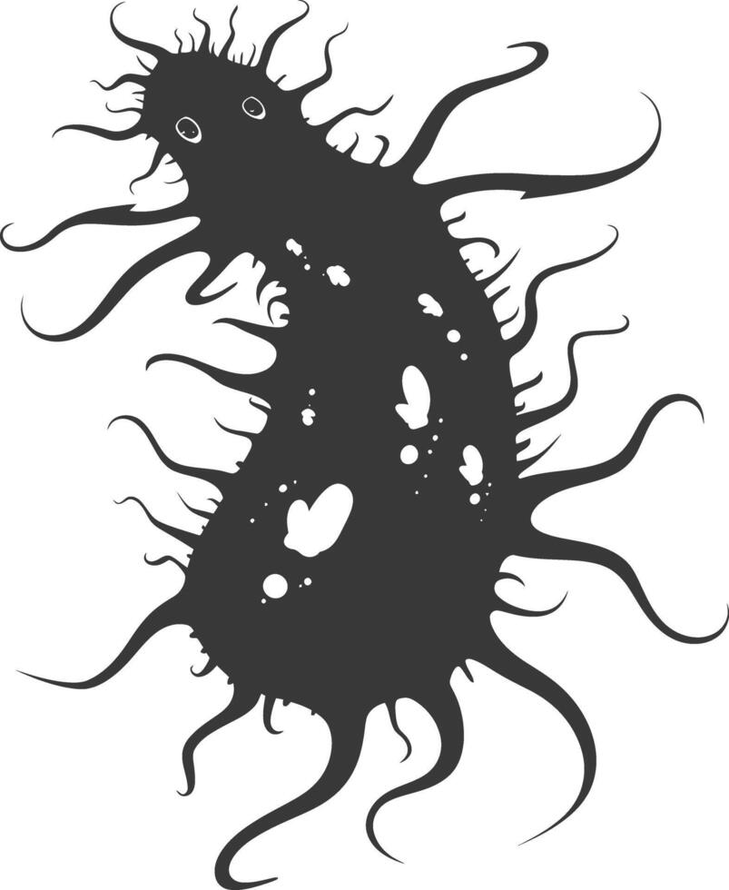 Silhouette amoeba animal black color only vector