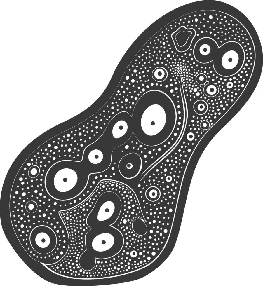 Silhouette amoeba animal black color only vector