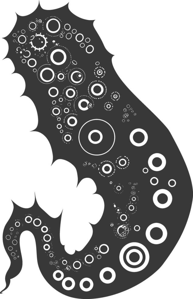 Silhouette amoeba animal black color only vector