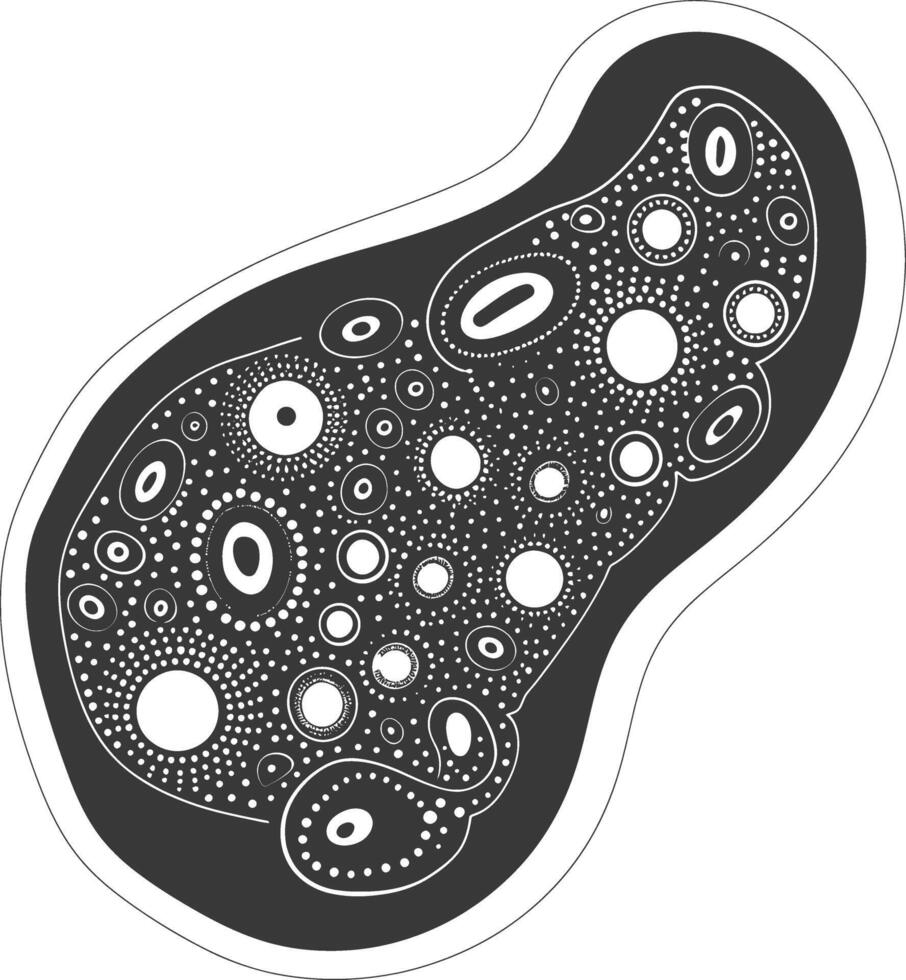 Silhouette amoeba animal black color only vector