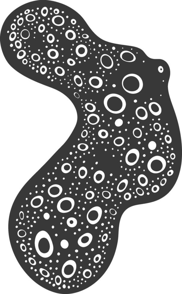 Silhouette amoeba animal black color only vector