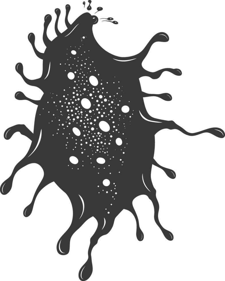 Silhouette amoeba animal black color only vector