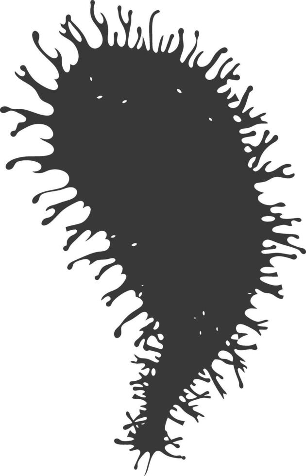 Silhouette amoeba animal black color only vector