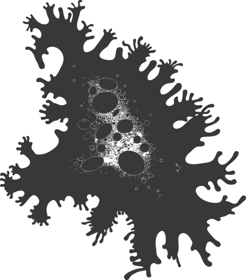 Silhouette amoeba animal black color only vector