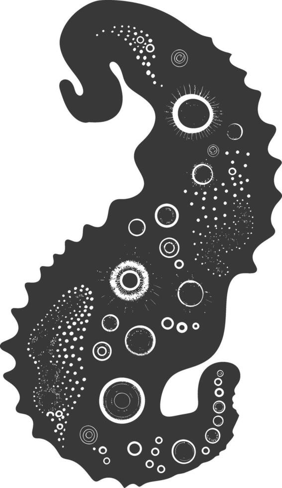 Silhouette amoeba animal black color only vector