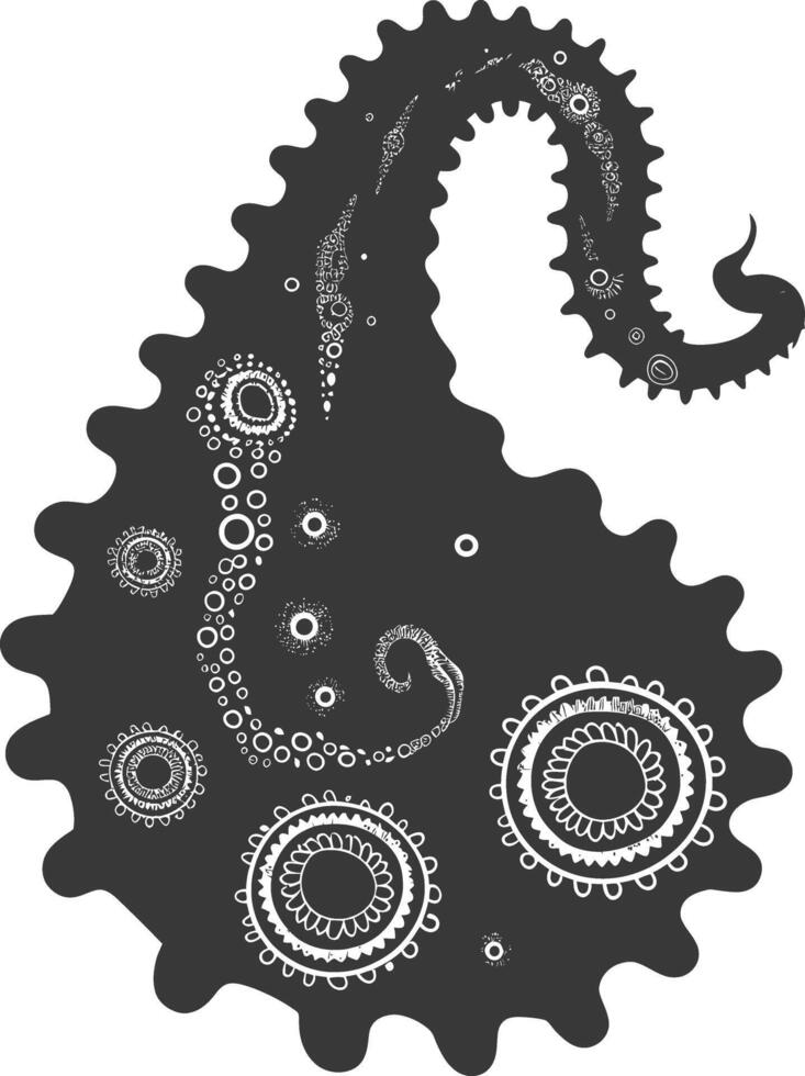 Silhouette amoeba animal black color only vector