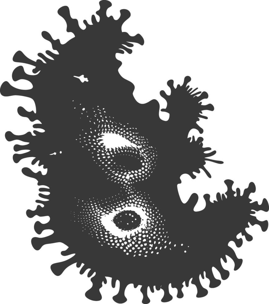 Silhouette amoeba animal black color only vector