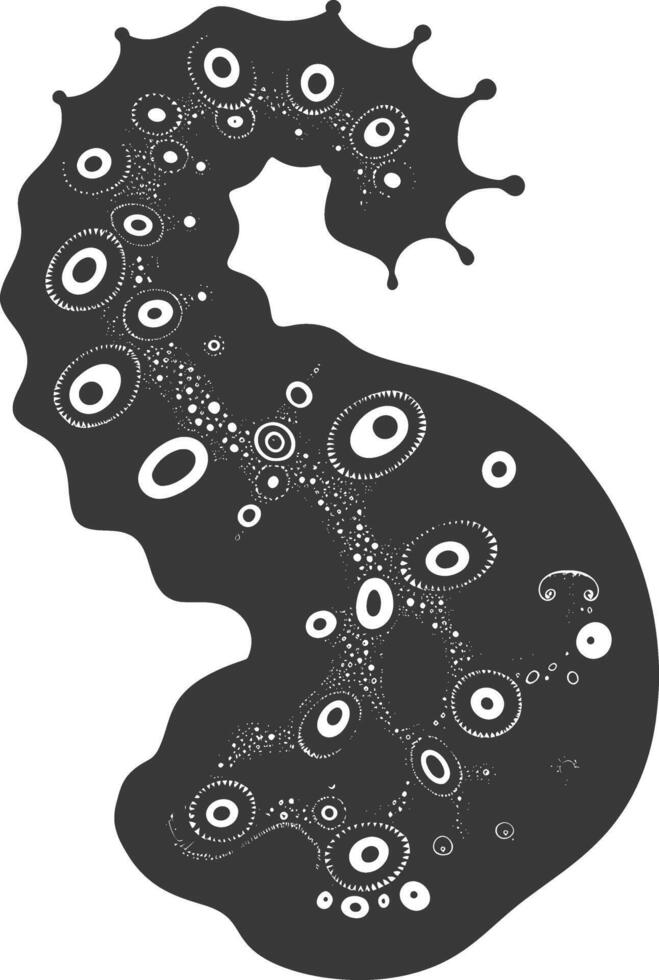 Silhouette amoeba animal black color only vector