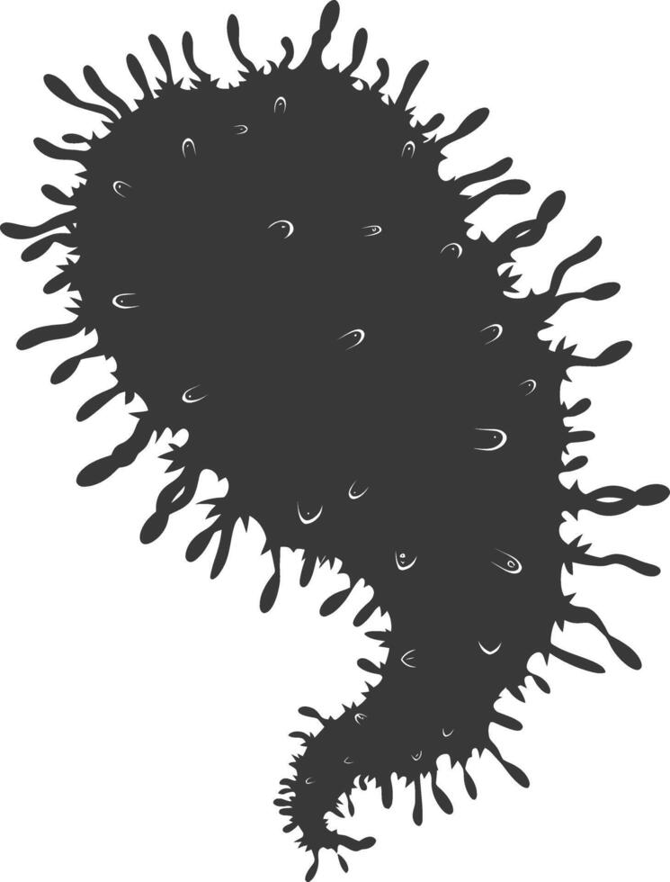 silueta ameba animal negro color solamente vector