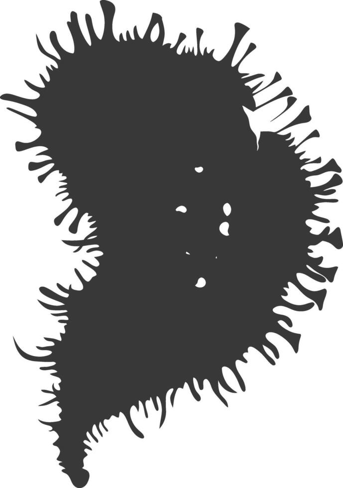 Silhouette amoeba animal black color only vector