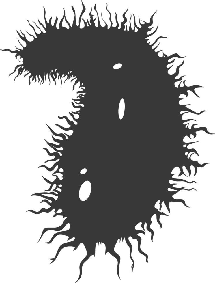 Silhouette amoeba animal black color only vector