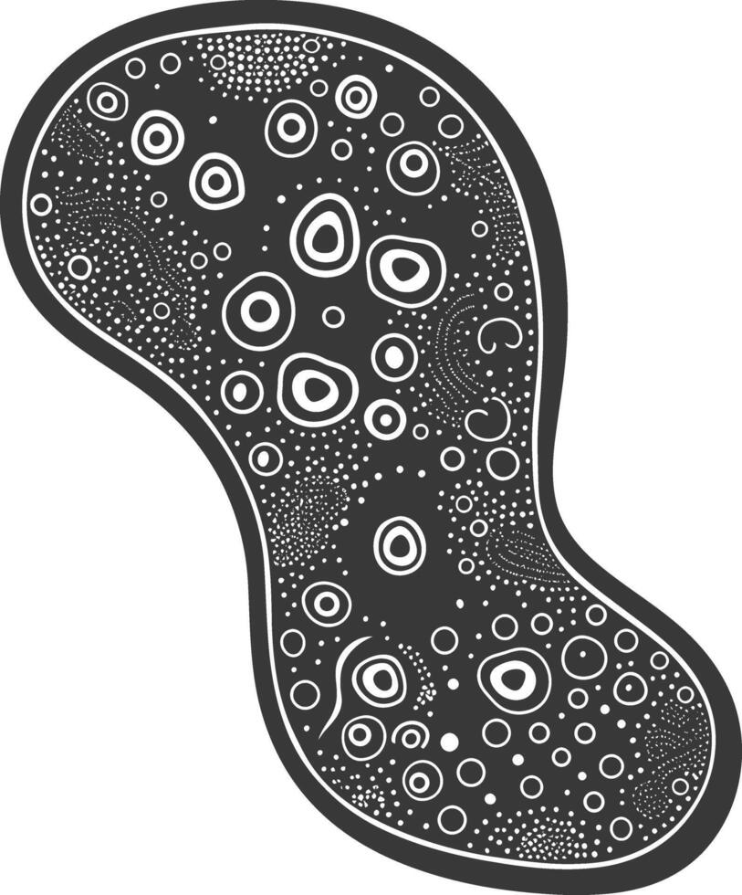 Silhouette amoeba animal black color only vector