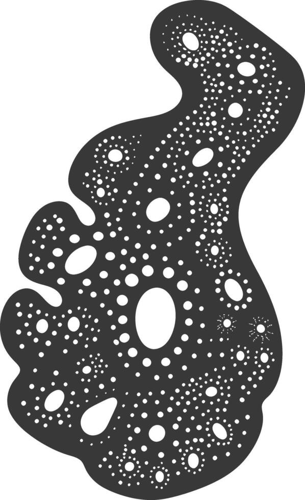 Silhouette amoeba animal black color only vector