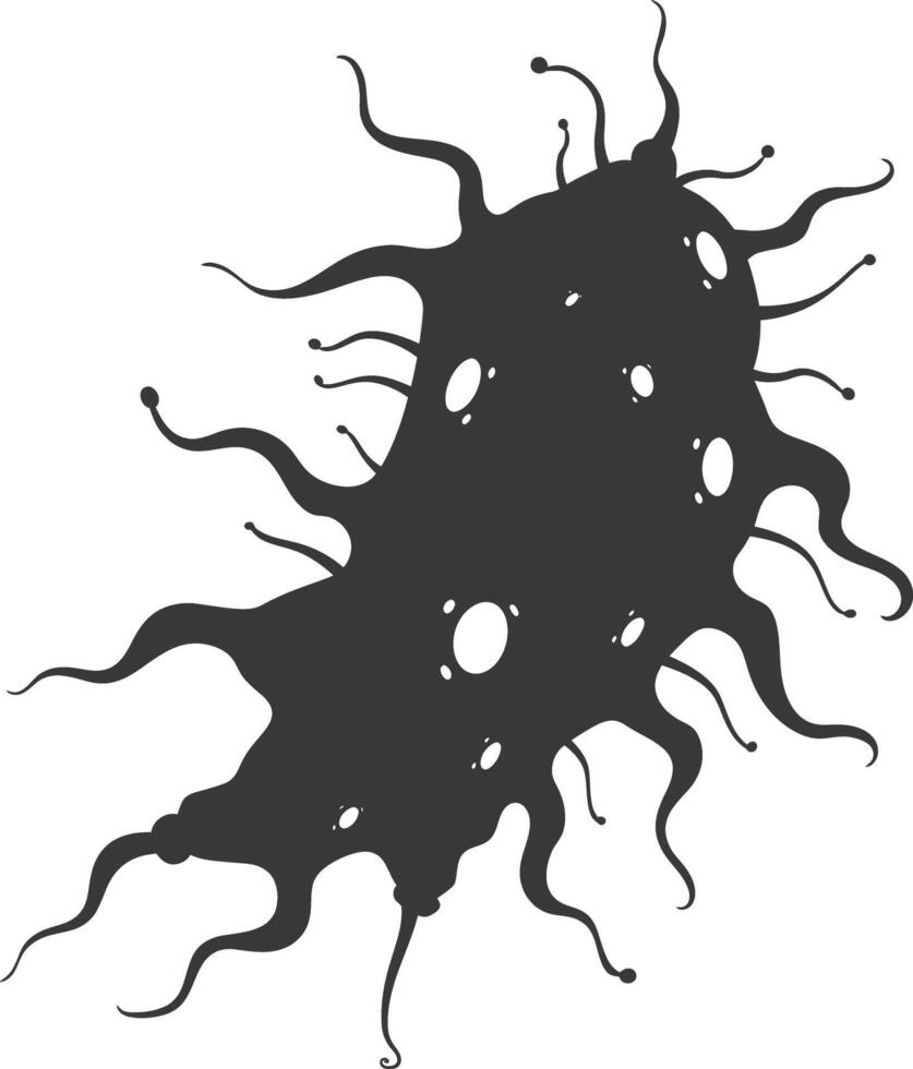 Silhouette amoeba animal black color only vector