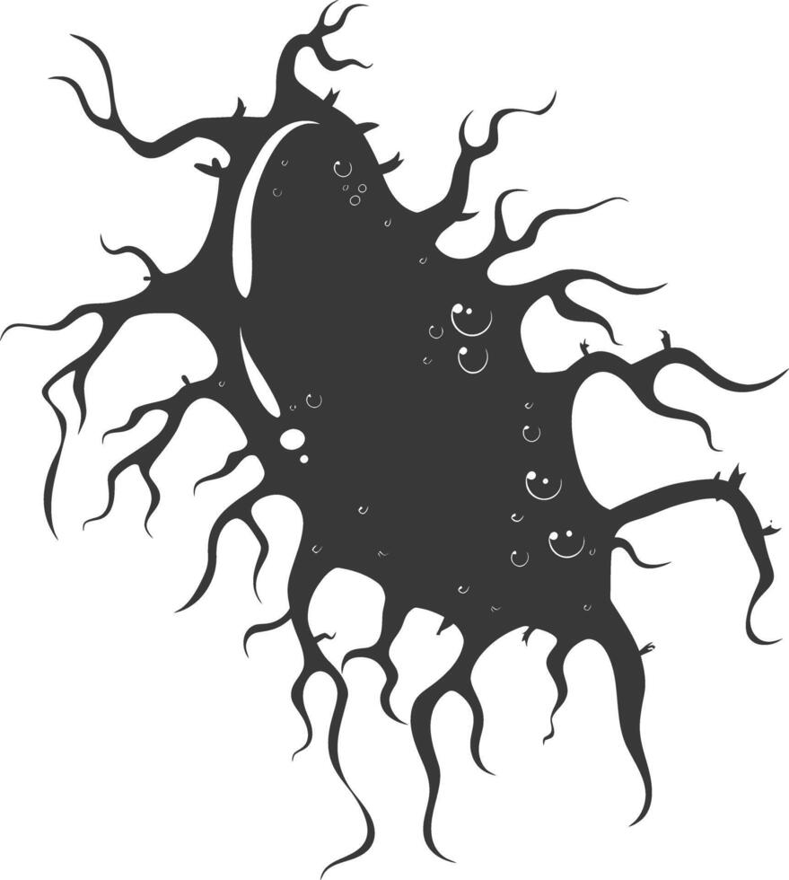 Silhouette amoeba animal black color only vector