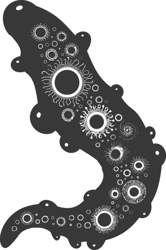 Silhouette amoeba animal black color only vector