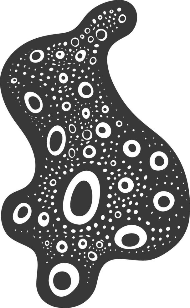 Silhouette amoeba animal black color only vector