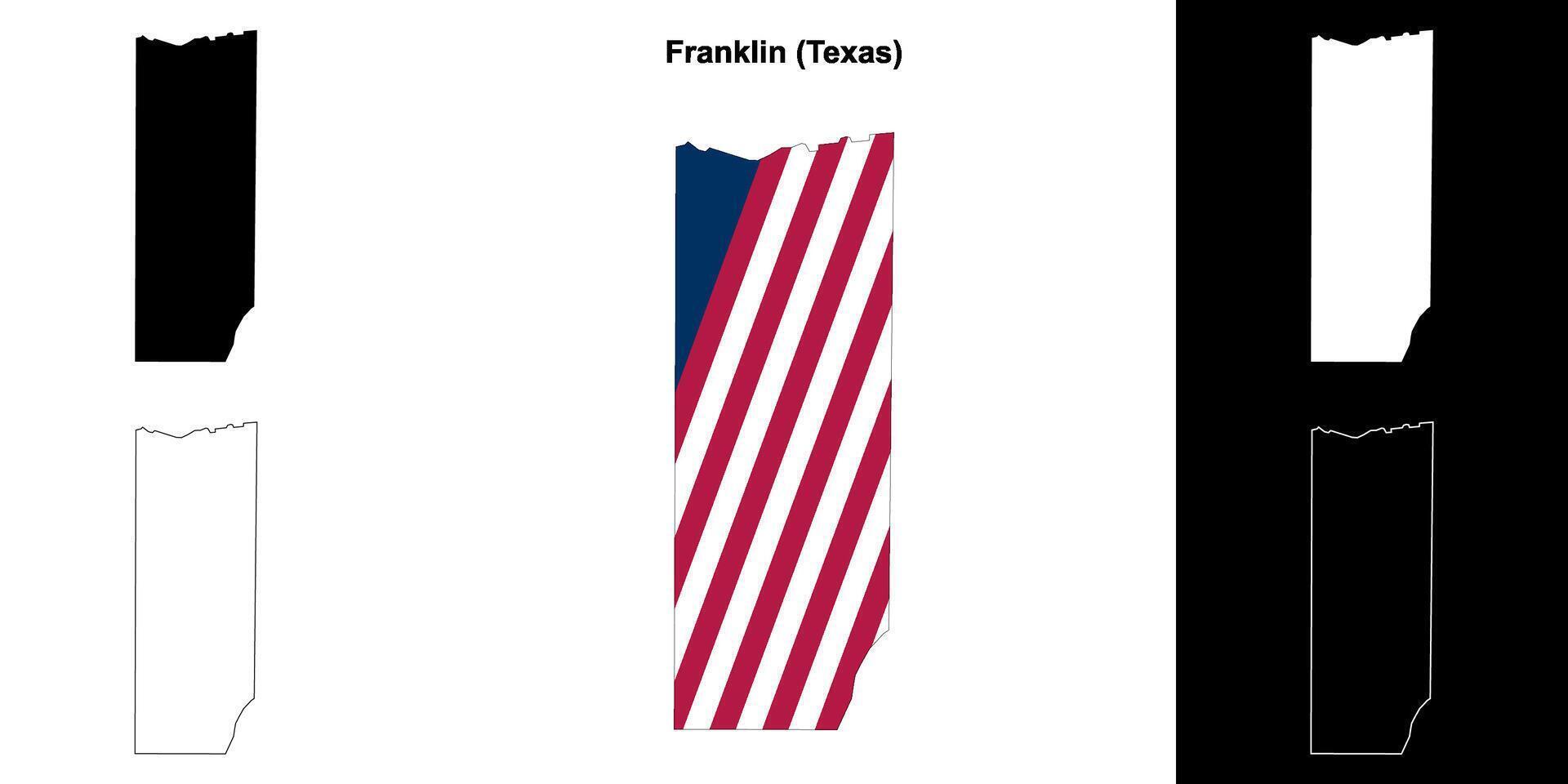 Franklin County, Texas outline map set vector