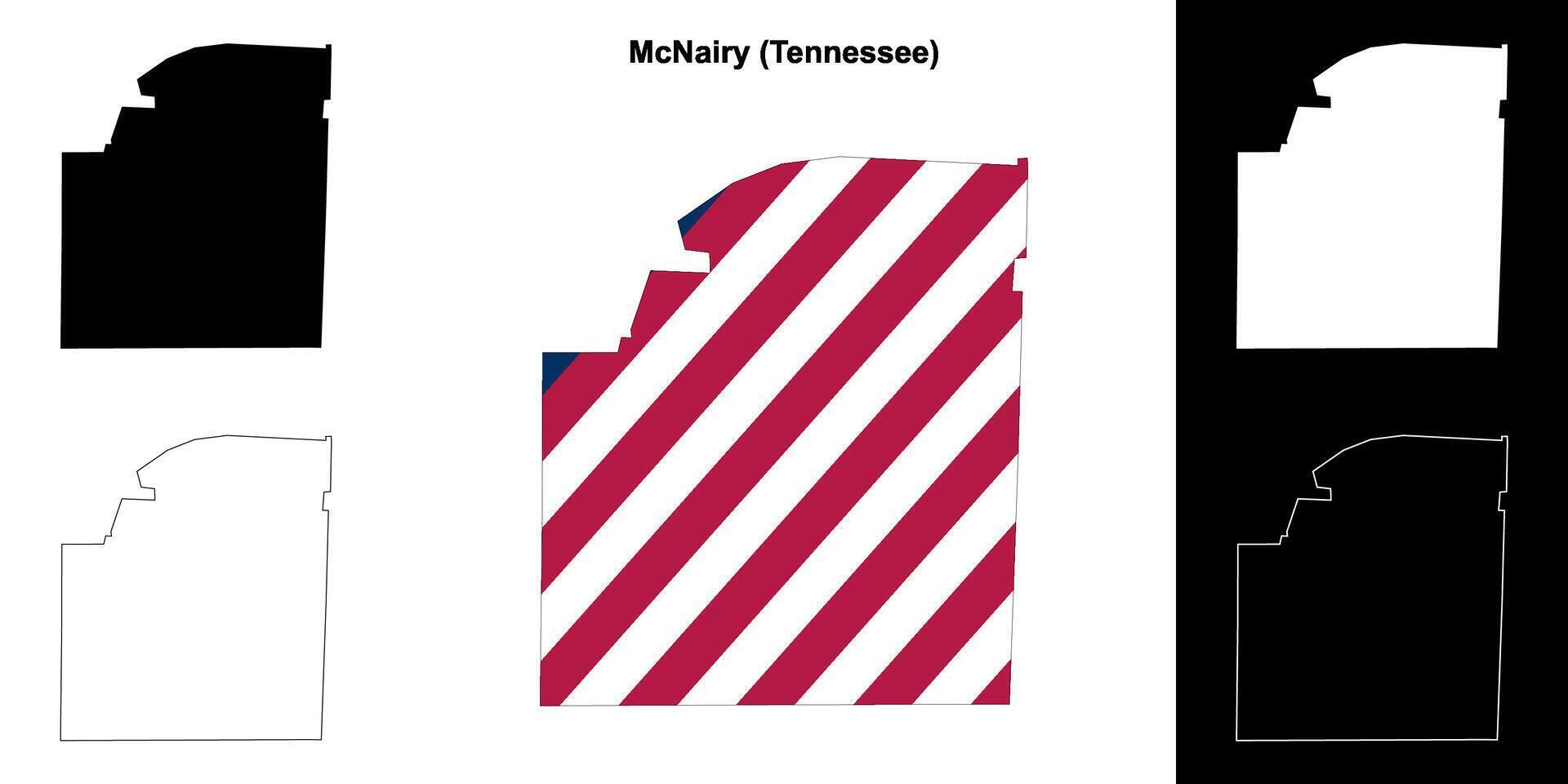 McNairy County, Tennessee outline map set vector