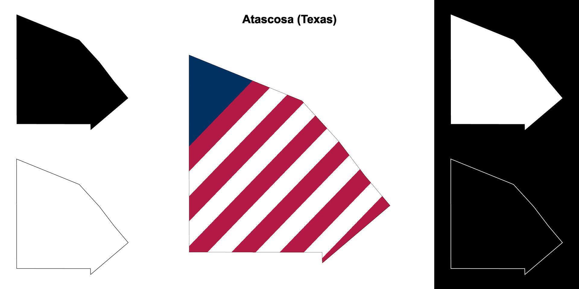 atascosa condado, Texas contorno mapa conjunto vector