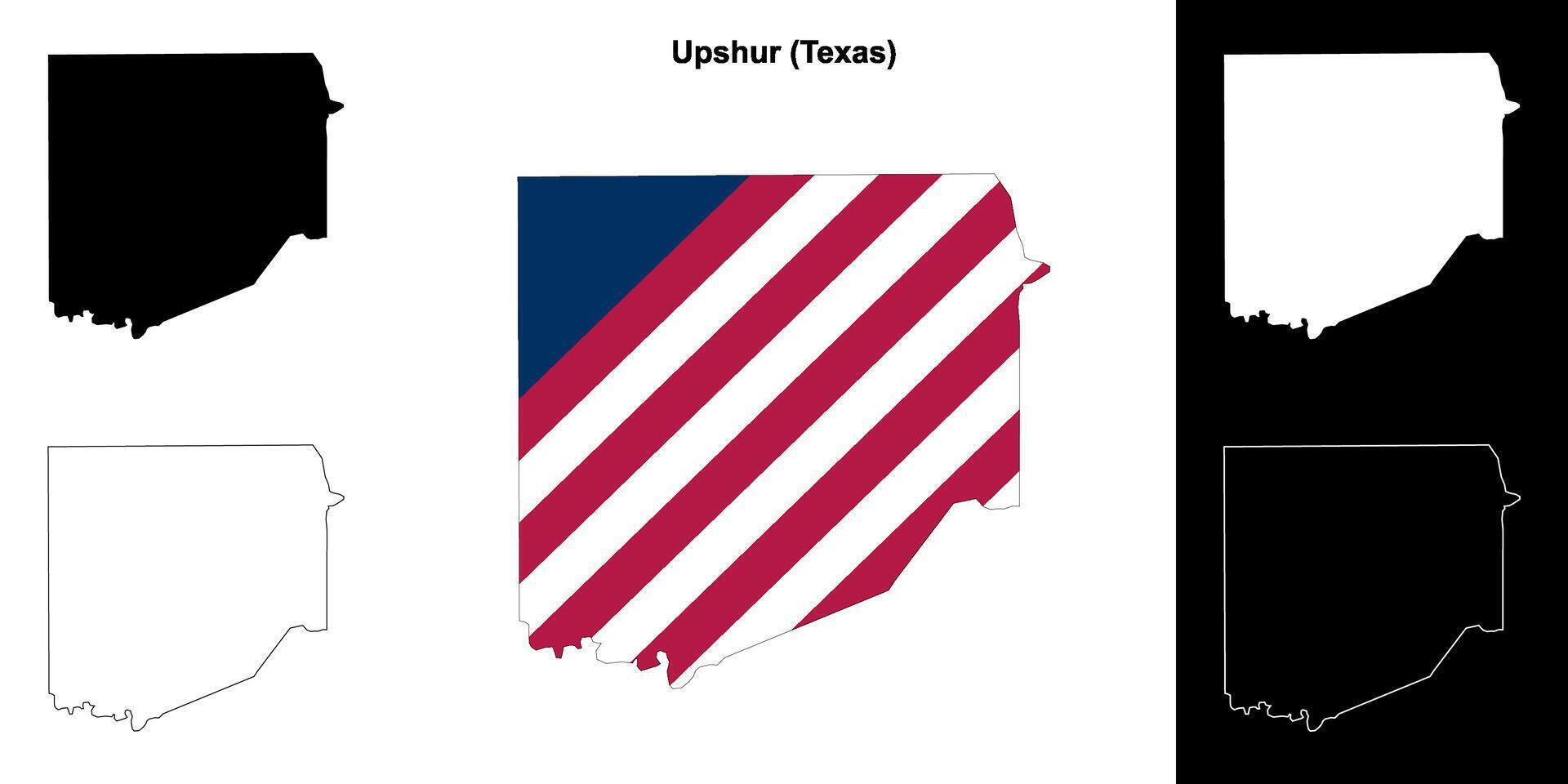 Upshur County, Texas outline map set vector