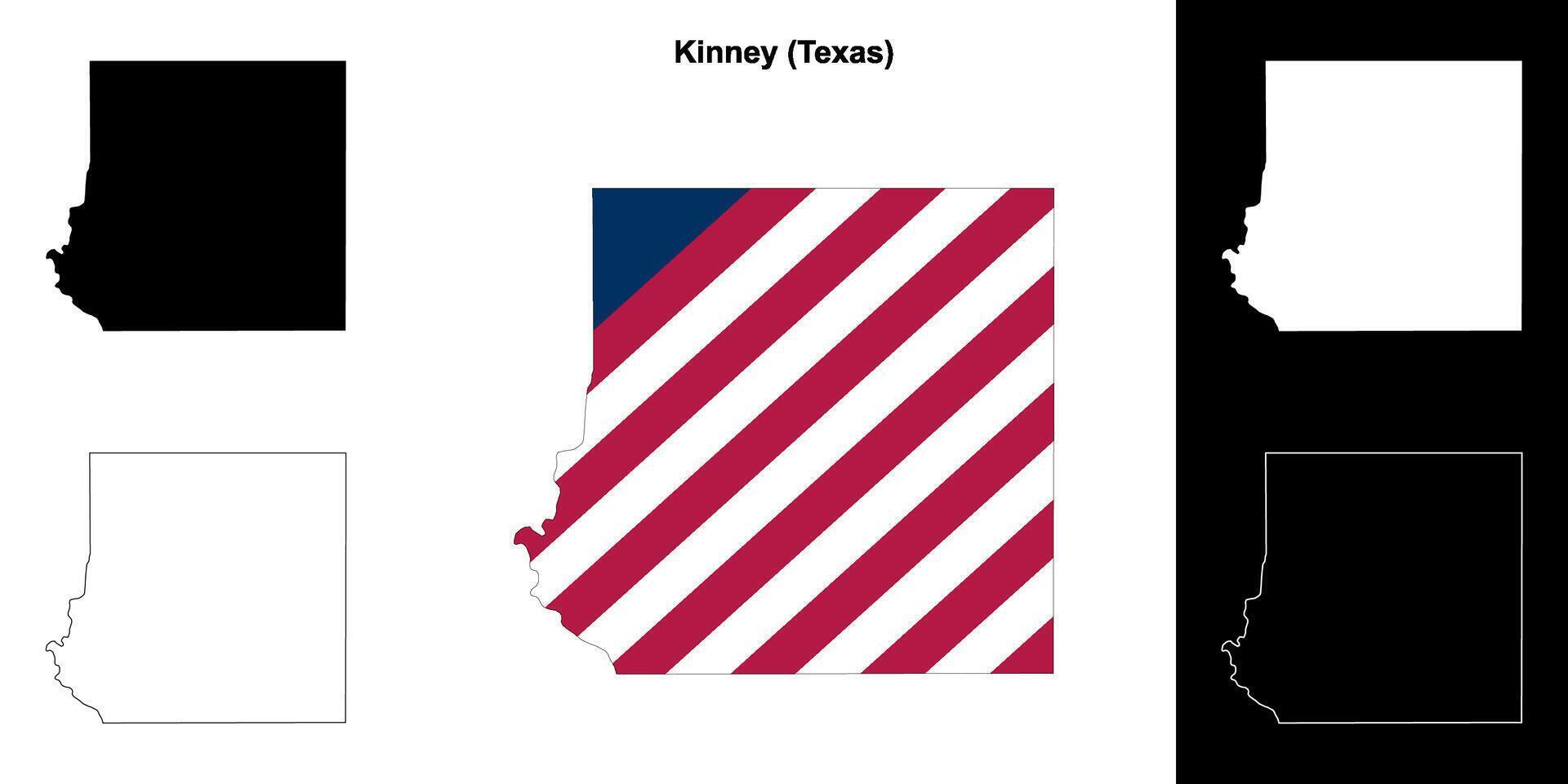 Kinney condado, Texas contorno mapa conjunto vector