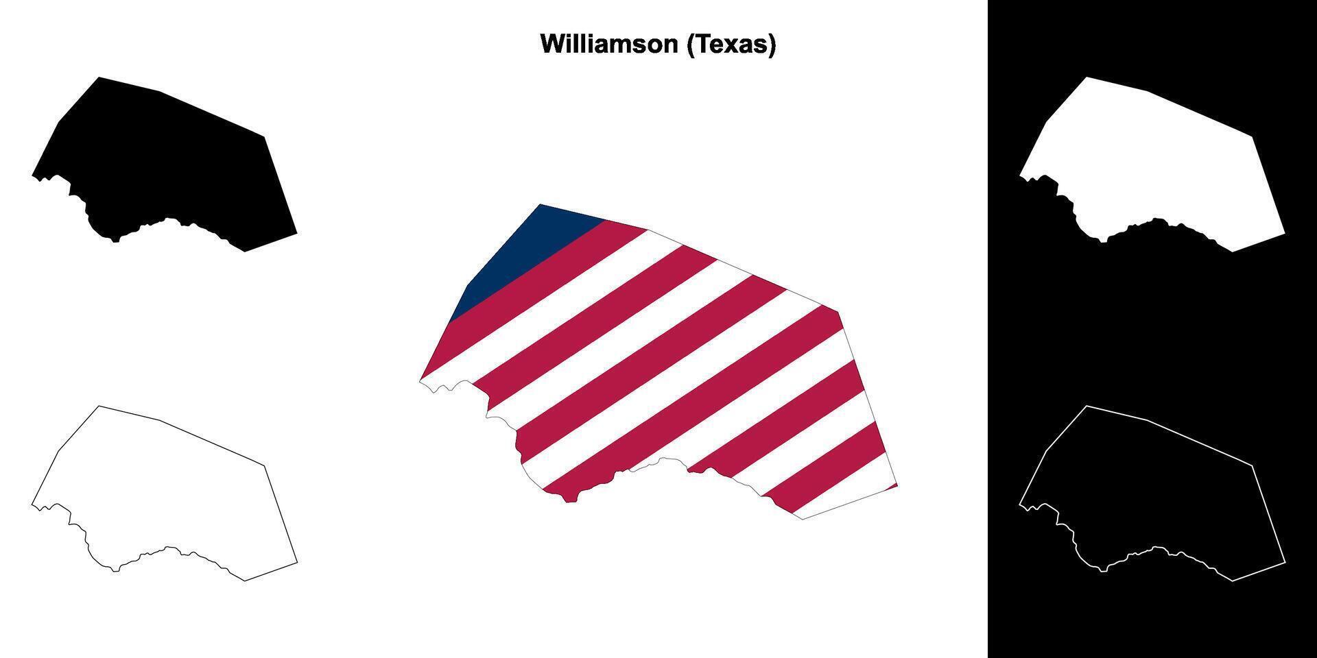 williamson condado, Texas contorno mapa conjunto vector