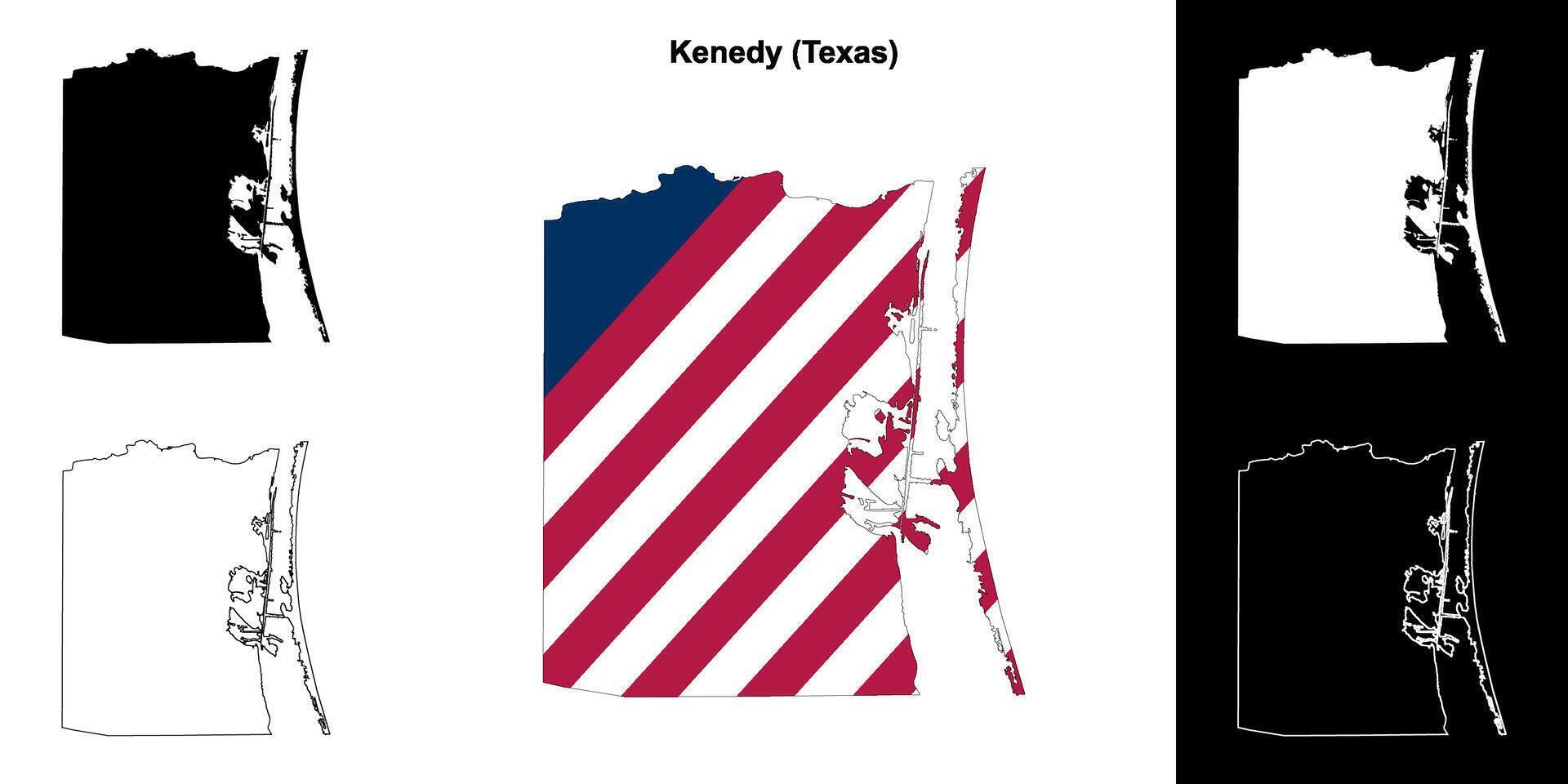 kenedy condado, Texas contorno mapa conjunto vector