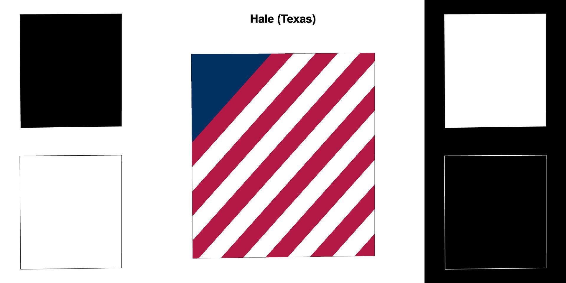 Hale County, Texas outline map set vector