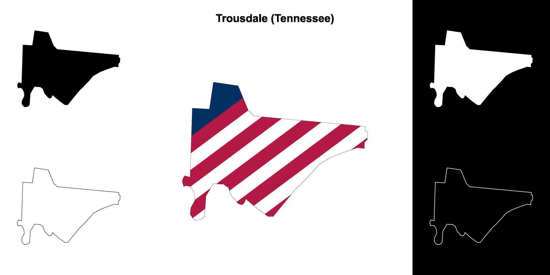 Trousdale County, Tennessee outline map set 43119773 Vector Art at Vecteezy