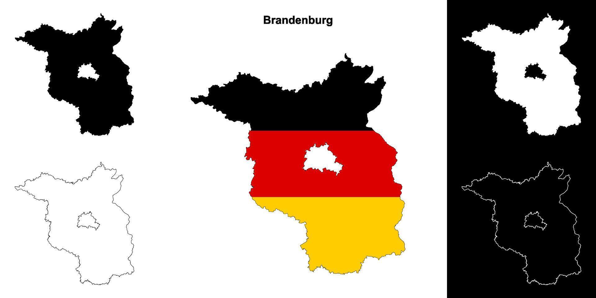 Brandeburgo estado contorno mapa conjunto vector